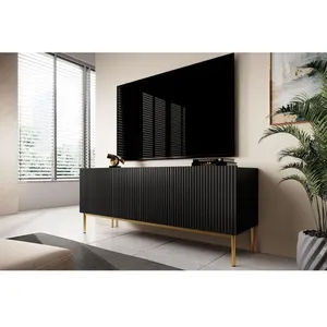 Bobochic - Meuble tv Meuble tv 150 cm kasha Pieds or Noir pas cher