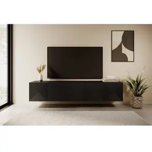 Bobochic meuble tv suspendu 200 cm alice noir ALICE pas cher