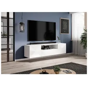 Meuble TV BOBOCHIC - Meuble TV suspendu 167 cm ALICE Blanc pas cher