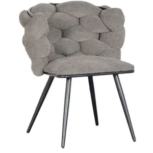 Lot de 2 chaises CHLOE Tissu texturé Gris foncé BOBOCHIC TU pas cher