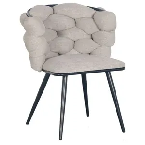 Bobochic - Chaise salle à manger Lot de 2 chaises chloe Tissu texturé Beige