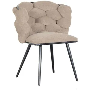 Lot de 2 chaises CHLOE Tissu texturé Marron clair BOBOCHIC TU pas cher