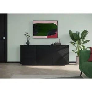 Buffet BOBOCHIC - Buffet 2 portes 167 cm ALICE Noir pas cher