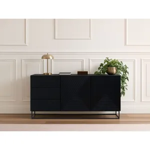 Bobochic - Buffet Buffet 2 portes 167 cm alice pieds en métal Noir pas cher