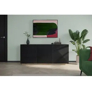 Bobochic - Buffet Buffet 2 portes 167 cm alice Chêne et noir pas cher