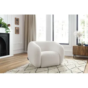 Comparateur de prix : Fauteuil & pouf Bobochic Fauteuil celine tissu bouclette Blanc