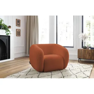 Fauteuil & pouf Bobochic Fauteuil celine tissu bouclette Orange