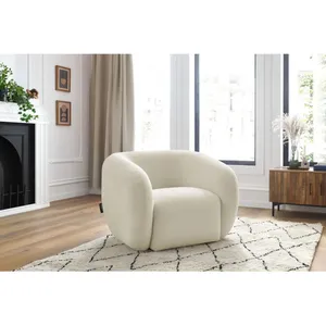 Accueil Séjour Fauteuil & pouf Bobochic Fauteuil celine tissu lisse Beige