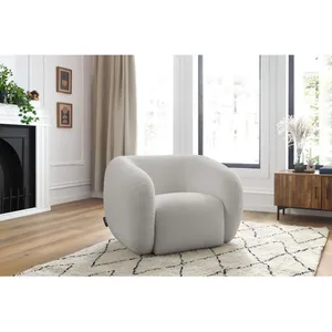 Comparateur de prix : Fauteuil & pouf Bobochic Fauteuil celine tissu bouclette Gris clair