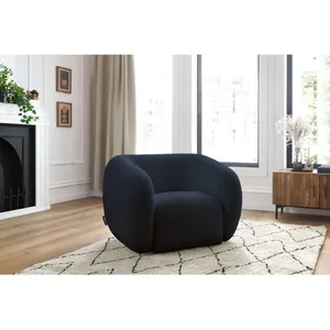 Comparateur de prix : Fauteuil & pouf Bobochic Fauteuil celine tissu bouclette Bleu foncé