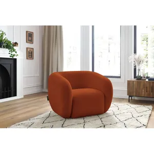 Accueil Séjour Fauteuil & pouf Bobochic Fauteuil celine tissu lisse Orange