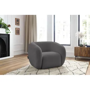 Fauteuil & pouf Bobochic Fauteuil celine tissu lisse Gris foncé