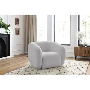 Fauteuil & pouf Bobochic Fauteuil celine tissu lisse Gris clair