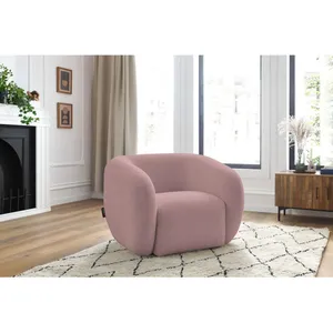 Accueil Séjour Fauteuil & pouf Bobochic Fauteuil celine tissu lisse Rose pas cher
