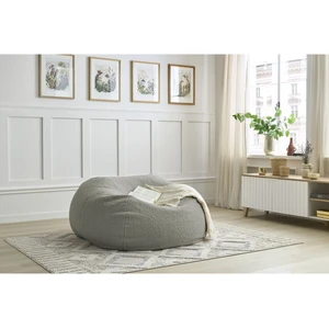 Pouf ultra moelleux MERIBEL tissu bouclette gris clair BOBOCHICVendu parbobochic-paris