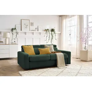 Canapé droit convertible MONACO ouverture express tissu lisse Bobochic pas cher