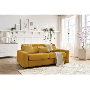 Canapé droit convertible MONACO ouverture express tissu lisse Bobochic pas cher