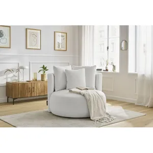 Comparateur de prix : Accueil Séjour Fauteuil & pouf Bobochic Fauteuil cesar tissu bouclette Blanc