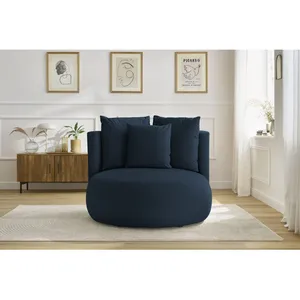Accueil Séjour Fauteuil & pouf Bobochic Fauteuil cesar velours Bleu pas cher