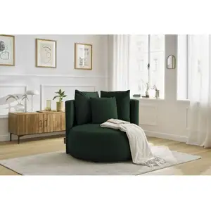 Fauteuil & pouf BOBOCHIC - Fauteuil CESAR velours Vert foncé pas cher