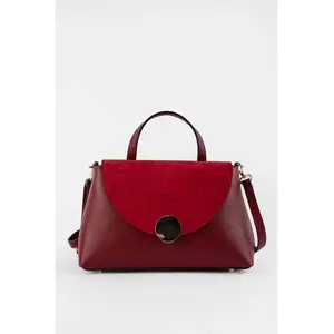 Abaco Studio - Sac à bandouliere en cuir Row bordeaux - 28 X 20 X 10cm... pas cher