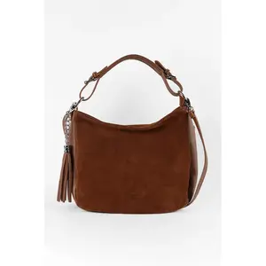 Abaco Studio - Sac porté épaule en Velours de Cuir Kai Camel - 30x25x10 cm OS