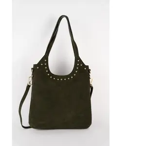 1987 by Abaco - Sac porte epaule suède Dane vert - 27 X 17 X 7cm OS