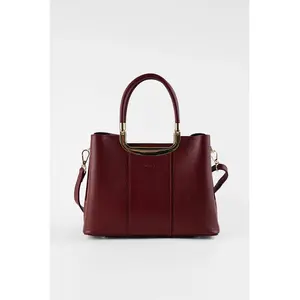 Abaco Studio - Sac à bandouliere en cuir Olivia bordeaux - 25 X 19 X 1... pas cher