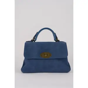 1987 by Abaco - Sac à bandouliere en cuir Louis bleu - 28x20x9cm OS pas cher