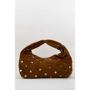 1987 by Abaco - Sac à main en Velours de Cuir lenyx camel - 42x35x8 cm... pas cher