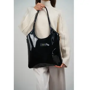 Abaco Paris - Sac porte épaule en Cuir neven noir - 32x30x1 cm OS pas cher