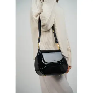 Abaco Paris - Sac bandoulière en Cuir wayne noir - 22x22x7 cm OS pas cher