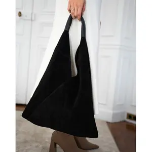 Abaco Studio - Cabas en Cuir Deni noir - 40x47 cm OS pas cher