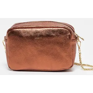 1987 by Abaco - Sac bandoulière en Cuir Amaia bronze - 23x17.5x7 cm OS pas cher