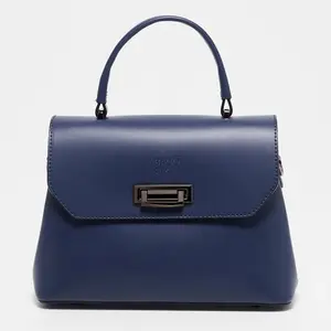 Abaco Studio - Sac à main en Cuir Laurie bleu marine - 27.5x20 cm OS pas cher