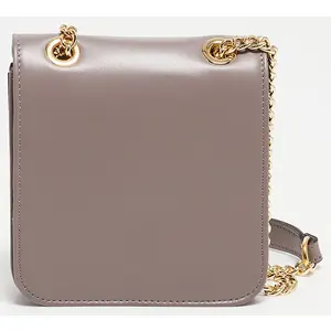 Abaco Paris - Sac bandoulière en Cuir Box taupe  - 16x16x6 cm OS pas cher