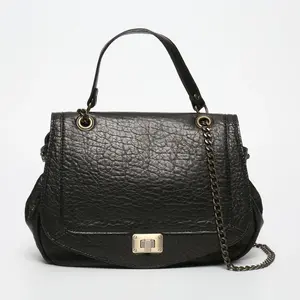 Abaco Paris - Sac bandoulière en Cuir d'Agneau Joyce noir - 27x22x8 cm... pas cher
