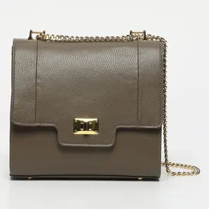Abaco Paris - Sac bandoulière en Cuir de Vachette Tine taupe  - 24x23x... pas cher