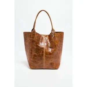 1987 by Abaco - Sac à main en Cuir Star Camel - 42x33x18 cm OS pas cher