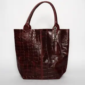 1987 by Abaco - Sac à main en Cuir Star Bordeaux - 42x33x18 cm OS pas cher