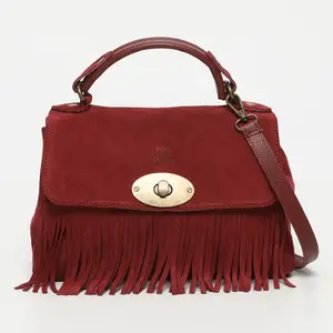 1987 by Abaco - Sac bandoulière en Velours de Cuir Louis bordeaux - 28x20x9 cm OS pas cher