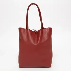 Abaco Studio - Sac cabas en Cuir tesa bordeaux - 40x13x37 cm OS pas cher