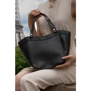 Abaco Studio - Sac à main en Cuir Dana Noir - 39x23x12 cm OS pas cher