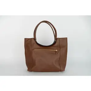 1987 by Abaco - Sac porté épaule en Cuir Julia moka - 41x30x12 cm OS