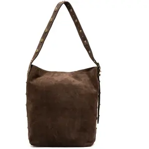 1987 by Abaco - Sac porte épaule en cuir Roots moka - 35x35x14cm OS pas cher