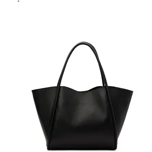 Abaco Studio - Sac porte épaule en cuir Stacy noir - 50x30x15cm OS pas cher