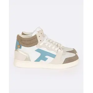 Comparateur de prix : Faguo Hazel Mid Leather Suede - Chaussures lifestyle femme Blanc / Marron Clair / Bleu 37