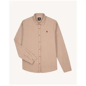 Faguo - Iraty Shirt Woven - Chemise homme Cream / Camel - S pas cher
