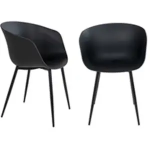 Comparateur de prix : House Nordic 4 Fauteuils en polypropylène noir RODA