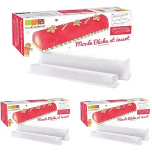 3 moules à Bûche de Noël + 3 insert Scrapcooking pas cher